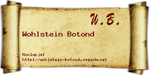 Wohlstein Botond névjegykártya